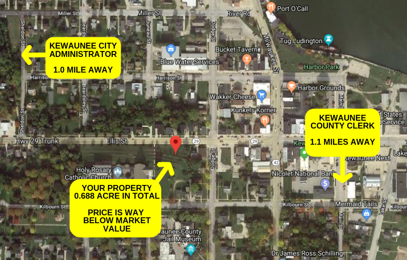 0.688 ACRES IN KEWAUNEE, WI – WAY BELOW MARKET VALUE