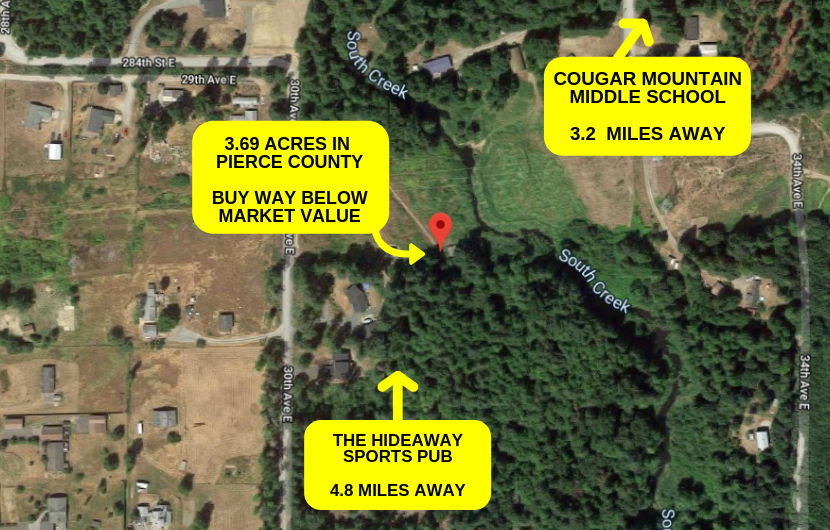 3.69 Acres Pierce County, WA – Way Below Market Value