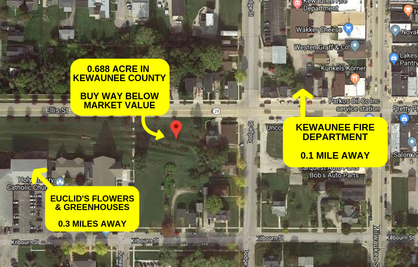 0.688 ACRES IN KEWAUNEE, WI – WAY BELOW MARKET VALUE